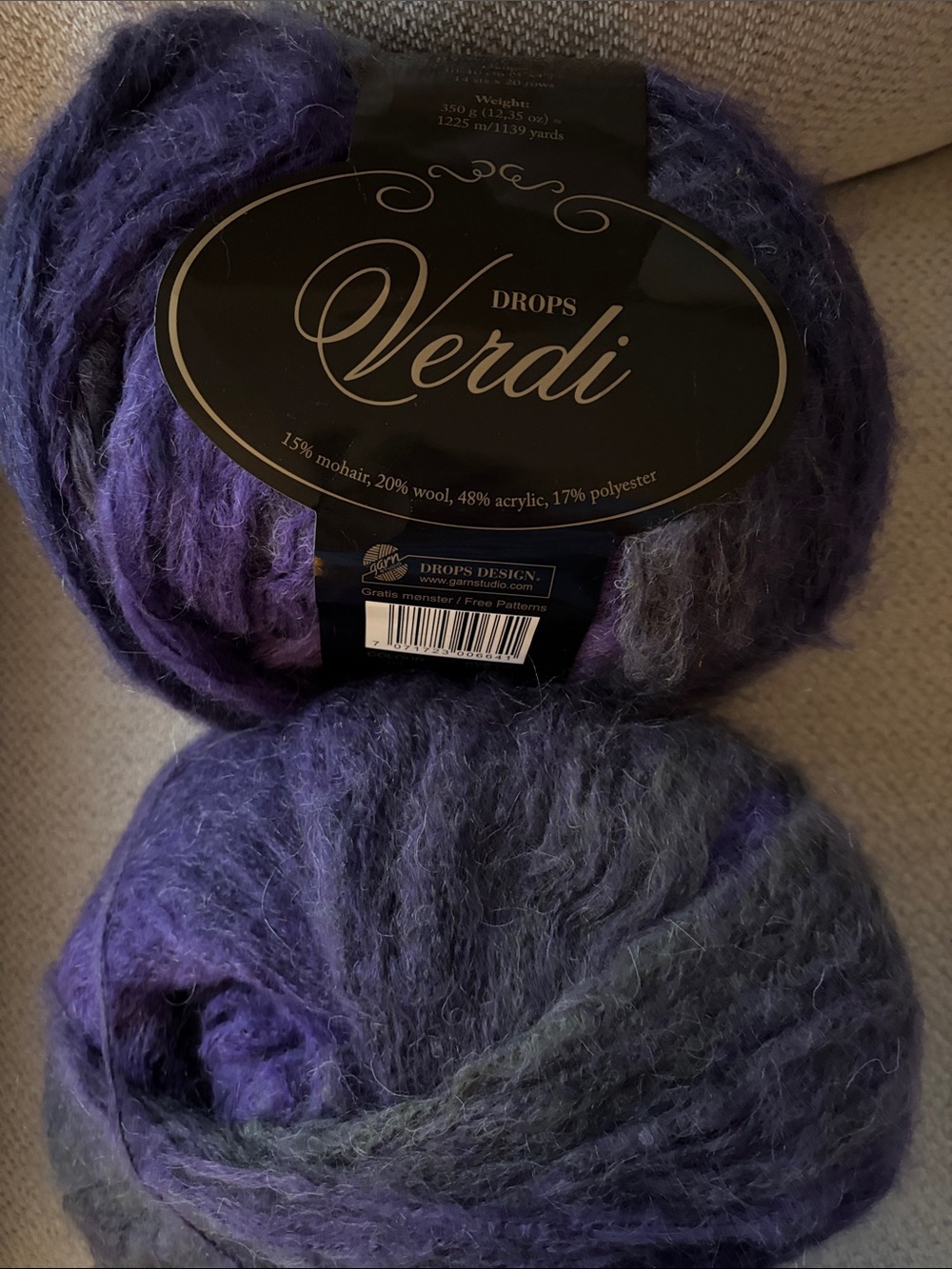 Purple Mohair Blend Yarn - Soft Purple Hues